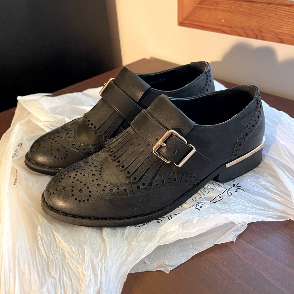 Dorothy Gaynor Black Oxford Slip On US5.5-6